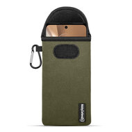 Hoesje voor Motorola Moto G32, MobyDefend Neopreen Pouch Met Karabijnhaak, Insteekhoesje, Riemlus Hoesje, Groen