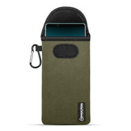 Hoesje voor Sony Xperia 5 IV, MobyDefend Neopreen Pouch Met Karabijnhaak, Insteekhoesje, Riemlus Hoesje, Groen