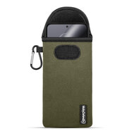 Hoesje voor Motorola Edge 30 Neo, MobyDefend Neopreen Pouch Met Karabijnhaak, Insteekhoesje, Riemlus Hoesje, Groen