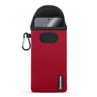 Hoesje voor Motorola Edge 30 Neo, MobyDefend Neopreen Pouch Met Karabijnhaak, Insteekhoesje, Riemlus Hoesje, Rood