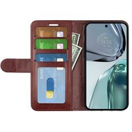 Motorola Moto G62 Hoesje, MobyDefend Wallet Book Case (Sluiting Achterkant), Bruin