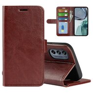 Motorola Moto G62 Hoesje - MobyDefend Wallet Book Case (Sluiting Achterkant) - Bruin