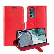 Motorola Moto G62 Hoesje - MobyDefend Wallet Book Case (Sluiting Achterkant) - Rood