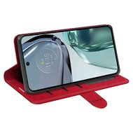 Motorola Moto G62 Hoesje, MobyDefend Wallet Book Case (Sluiting Achterkant), Rood