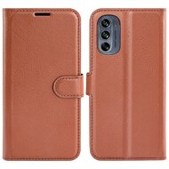 Motorola Moto G62 Hoesje - MobyDefend Kunstleren Wallet Book Case (Sluiting Voorkant) - Bruin