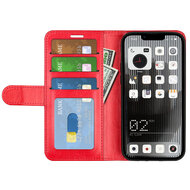 Nothing Phone 1 Hoesje, MobyDefend Wallet Book Case (Sluiting Achterkant), Rood