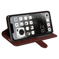 Nothing Phone 1 Hoesje - MobyDefend Wallet Book Case (Sluiting Achterkant) - Bruin