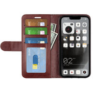 Nothing Phone 1 Hoesje, MobyDefend Wallet Book Case (Sluiting Achterkant), Bruin