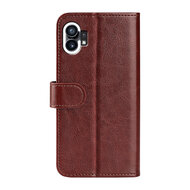 Nothing Phone 1 Hoesje, MobyDefend Wallet Book Case (Sluiting Achterkant), Bruin