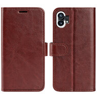 Nothing Phone 1 Hoesje, MobyDefend Wallet Book Case (Sluiting Achterkant), Bruin