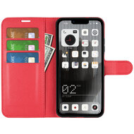 Nothing Phone 1 Hoesje, MobyDefend Kunstleren Wallet Book Case (Sluiting Voorkant), Rood