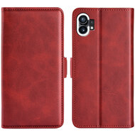 Nothing Phone 1 Hoesje, MobyDefend Luxe Wallet Book Case (Sluiting Zijkant), Rood