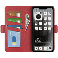 Nothing Phone 1 Hoesje, MobyDefend Luxe Wallet Book Case (Sluiting Zijkant), Rood