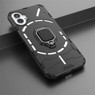 Nothing Phone 1 Hoesje - MobyDefend Dubbelgelaagde Pantsercase Met Standaard - Blauw