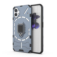 Nothing Phone 1 Hoesje - MobyDefend Dubbelgelaagde Pantsercase Met Standaard - Blauw