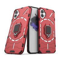 Nothing Phone 1 Hoesje, MobyDefend Dubbelgelaagde Pantsercase Met Standaard, Rood