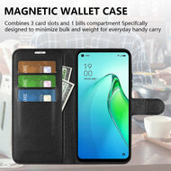 Oppo Reno 8 Pro Hoesje - MobyDefend Kunstleren Wallet Book Case (Sluiting Voorkant) - Zwart