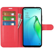 Oppo Reno 8 Pro Hoesje, MobyDefend Kunstleren Wallet Book Case (Sluiting Voorkant), Rood