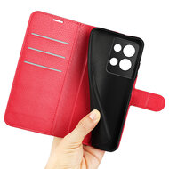 Oppo Reno 8 Pro Hoesje - MobyDefend Kunstleren Wallet Book Case (Sluiting Voorkant) - Rood