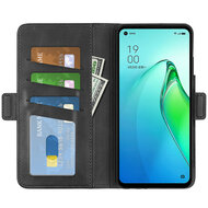 Oppo Reno 8 Pro Hoesje - MobyDefend Luxe Wallet Book Case (Sluiting Zijkant) - Zwart