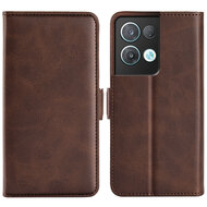 Oppo Reno 8 Pro Hoesje - MobyDefend Luxe Wallet Book Case (Sluiting Zijkant) - Bruin