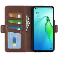 Oppo Reno 8 Pro Hoesje - MobyDefend Luxe Wallet Book Case (Sluiting Zijkant) - Bruin