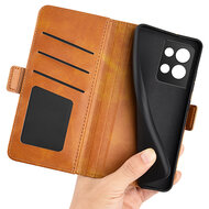 Oppo Reno 8 Pro Hoesje - MobyDefend Luxe Wallet Book Case (Sluiting Zijkant) - Lichtbruin