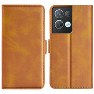 Oppo Reno 8 Pro Hoesje - MobyDefend Luxe Wallet Book Case (Sluiting Zijkant) - Lichtbruin