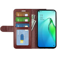 Oppo Reno 8 Pro Hoesje, MobyDefend Wallet Book Case (Sluiting Achterkant), Bruin