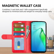 Oppo Reno 8 Pro Hoesje - MobyDefend Wallet Book Case (Sluiting Achterkant) - Rood