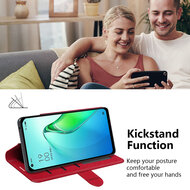 Oppo Reno 8 Pro Hoesje - MobyDefend Wallet Book Case (Sluiting Achterkant) - Rood