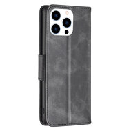 iPhone 14 Pro Hoesje, MobyDefend Wallet Book Case Met Koord, Zwart