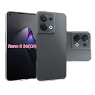 Oppo Reno 8 Hoesje, MobyDefend Transparante TPU Gelcase, Volledig Doorzichtig