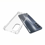 Motorola Moto G62 Hoesje, MobyDefend Transparante Shockproof TPU Gelcase, Verstevigde Hoeken, Volledig Doorzichtig