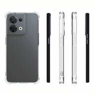 Oppo Reno 8 Hoesje, MobyDefend Transparante Shockproof TPU Gelcase, Verstevigde Hoeken, Volledig Doorzichtig