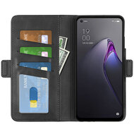 Oppo Reno 8 Hoesje, MobyDefend Luxe Wallet Book Case (Sluiting Zijkant), Zwart