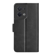 Oppo Reno 8 Hoesje, MobyDefend Luxe Wallet Book Case (Sluiting Zijkant), Zwart