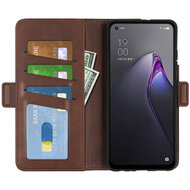 Oppo Reno 8 Hoesje, MobyDefend Luxe Wallet Book Case (Sluiting Zijkant), Bruin