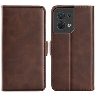 Oppo Reno 8 Hoesje, MobyDefend Luxe Wallet Book Case (Sluiting Zijkant), Bruin