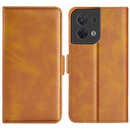 Oppo Reno 8 Hoesje, MobyDefend Luxe Wallet Book Case (Sluiting Zijkant), Lichtbruin