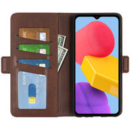 Samsung Galaxy M13 / M23 Hoesje, MobyDefend Luxe Wallet Book Case (Sluiting Zijkant), Bruin