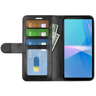Sony Xperia 5 IV Hoesje, MobyDefend Wallet Book Case (Sluiting Achterkant), Zwart