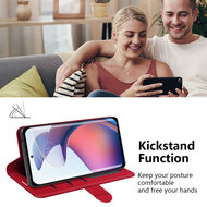 Motorola Edge 30 Fusion Hoesje - MobyDefend Wallet Book Case (Sluiting Achterkant) - Bruin