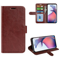 Motorola Edge 30 Fusion Hoesje - MobyDefend Wallet Book Case (Sluiting Achterkant) - Bruin