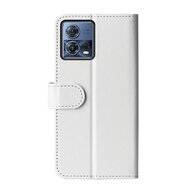 Motorola Edge 30 Fusion Hoesje, MobyDefend Wallet Book Case (Sluiting Achterkant), Wit