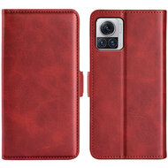 Motorola Edge 30 Ultra Hoesje, MobyDefend Luxe Wallet Book Case (Sluiting Zijkant), Rood