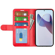 Motorola Edge 30 Ultra Hoesje - MobyDefend Wallet Book Case (Sluiting Achterkant) - Rood