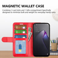 Oppo Reno 8 Hoesje - MobyDefend Wallet Book Case (Sluiting Achterkant) - Zwart
