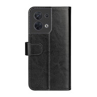 Oppo Reno 8 Hoesje - MobyDefend Wallet Book Case (Sluiting Achterkant) - Zwart
