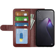 Oppo Reno 8 Hoesje, MobyDefend Wallet Book Case (Sluiting Achterkant), Bruin